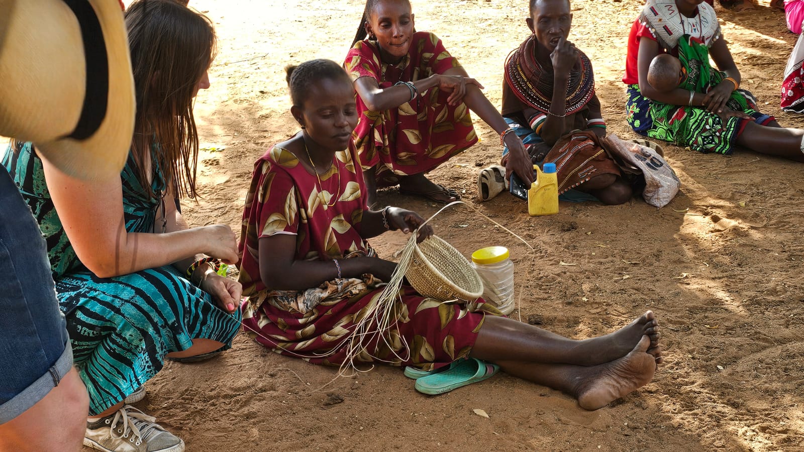 Visitors taking part in a Samburu cultural experience